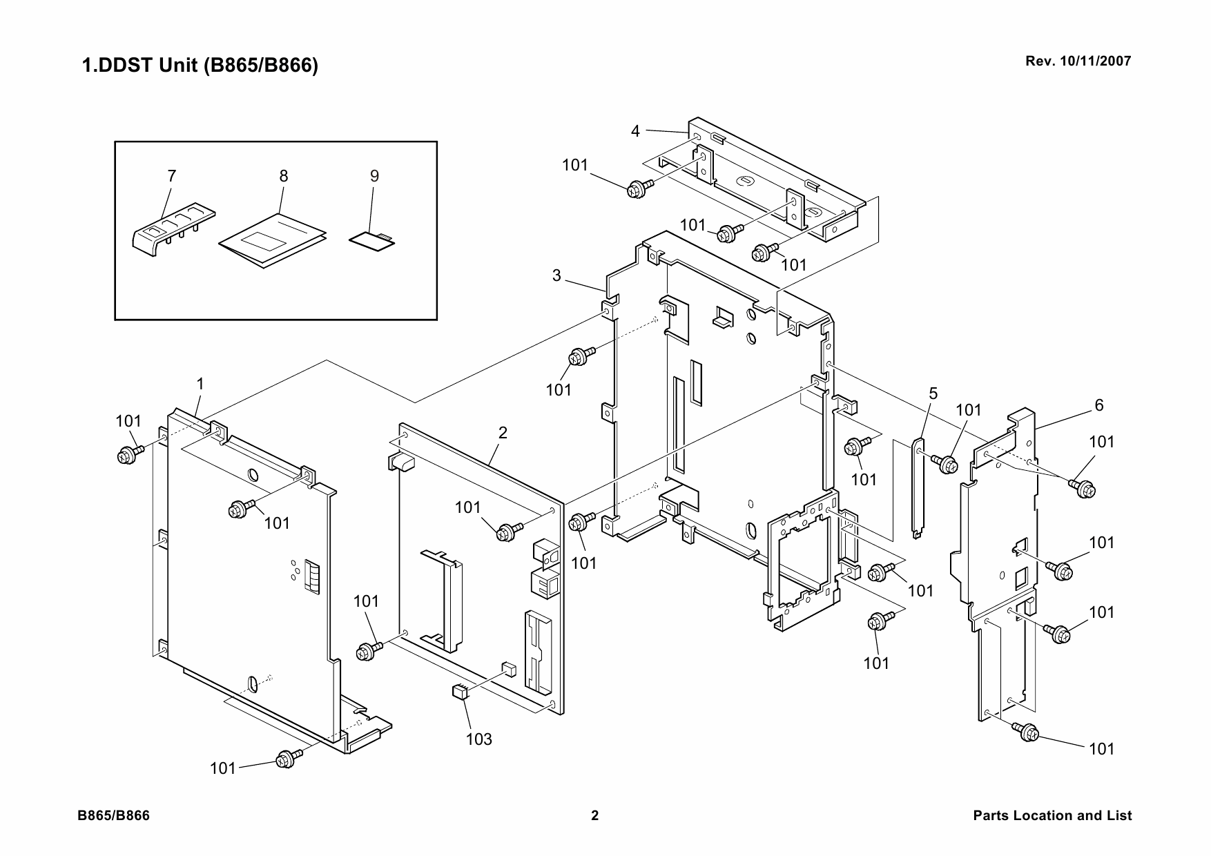 RICOH Options B866 B865 DDST-UNIT-TYPE-A-B Parts Catalog PDF download-2